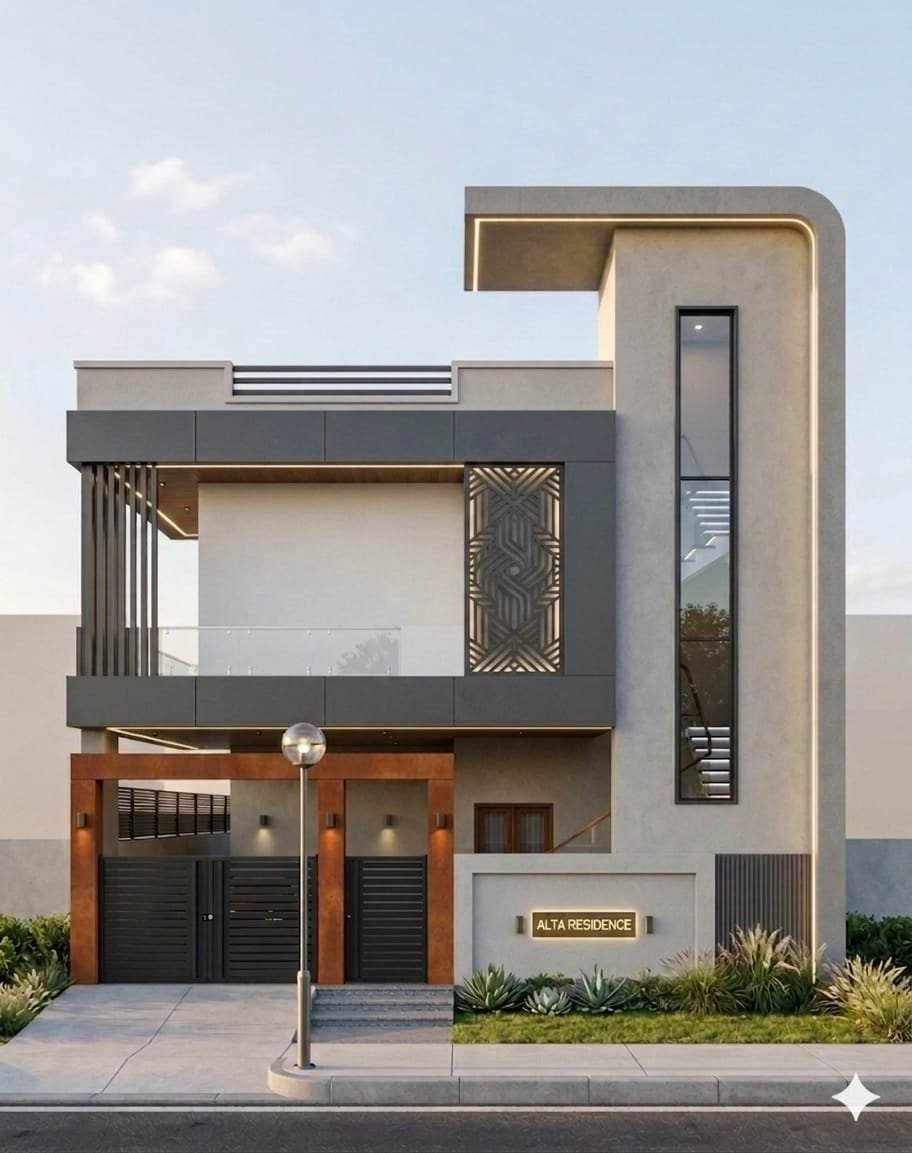 Contemporary duplex elevation design